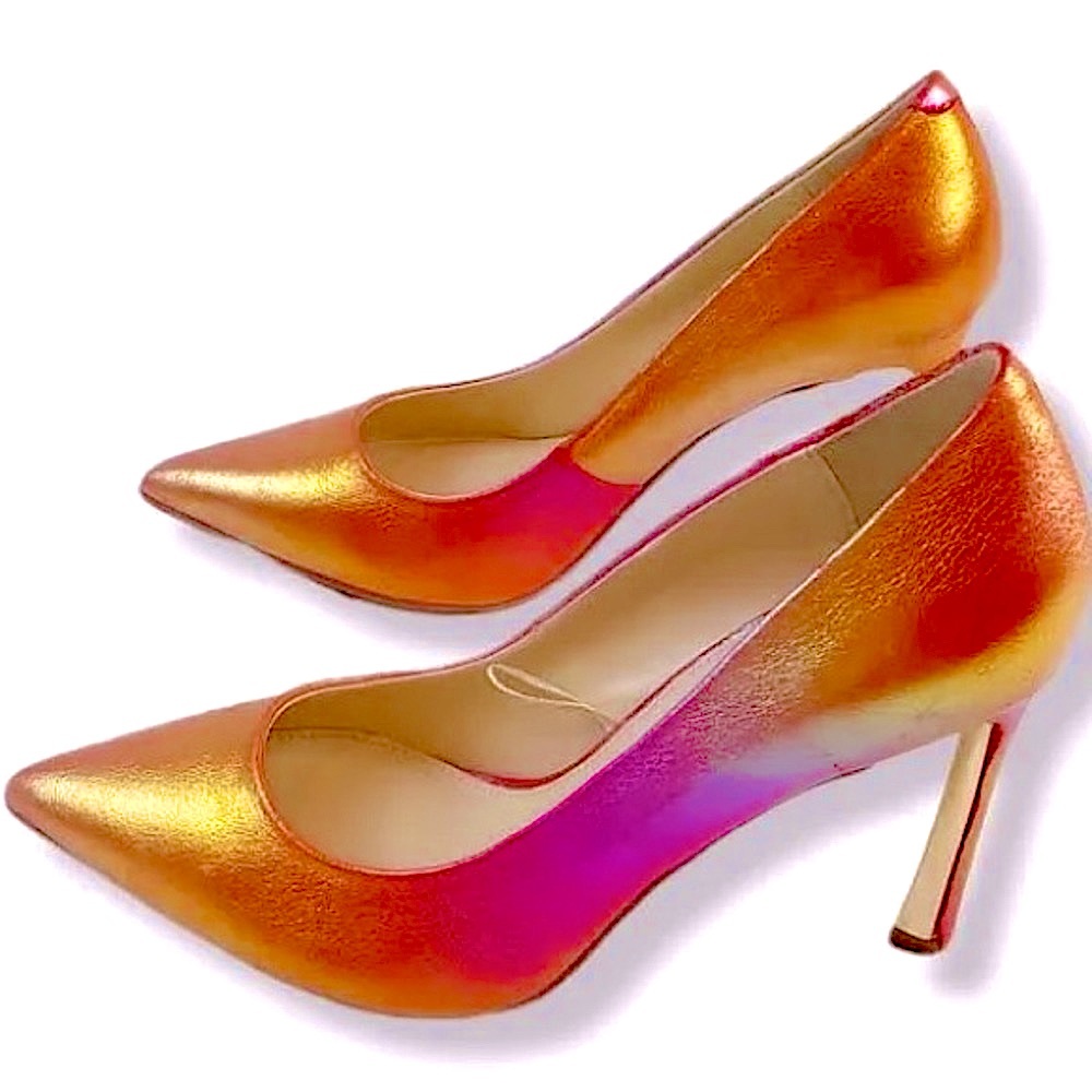 Jessica Simpson Rexha Rainbow Multi Metallic Ombre Dress Pumps, Women’s Size 6 - Picture 2 of 16